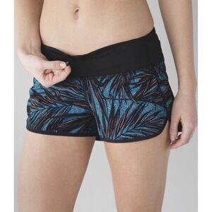 Lululemon 2016 Seawheeze Speed Short 2.5 Secret Society Tofino TealBlack Size 4